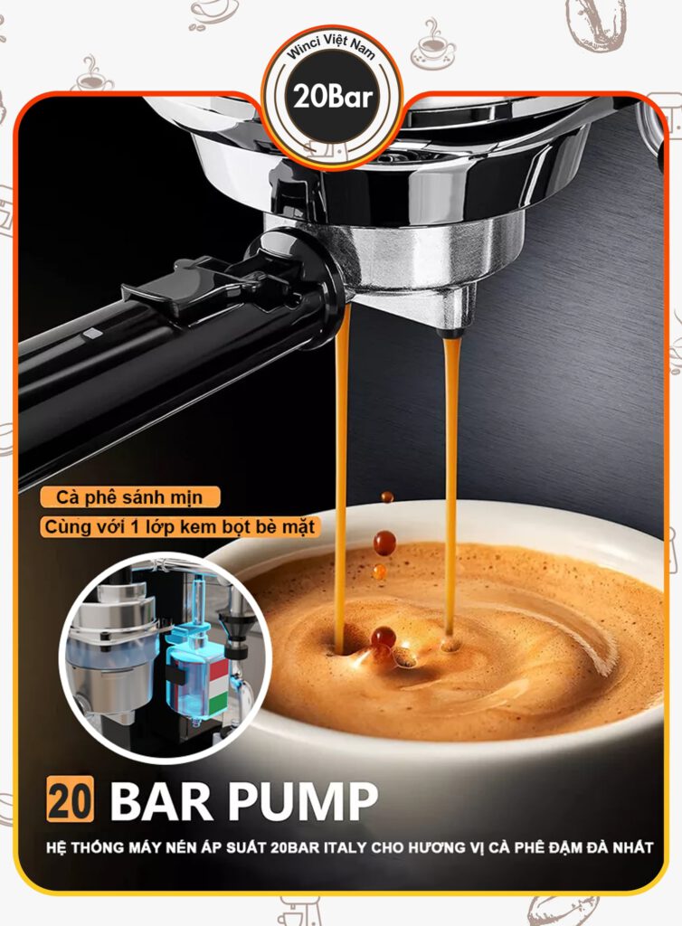 Máy bơm áp suất cao 20 Bar ULKA Italia cho hương vị cà phê đậm đà 