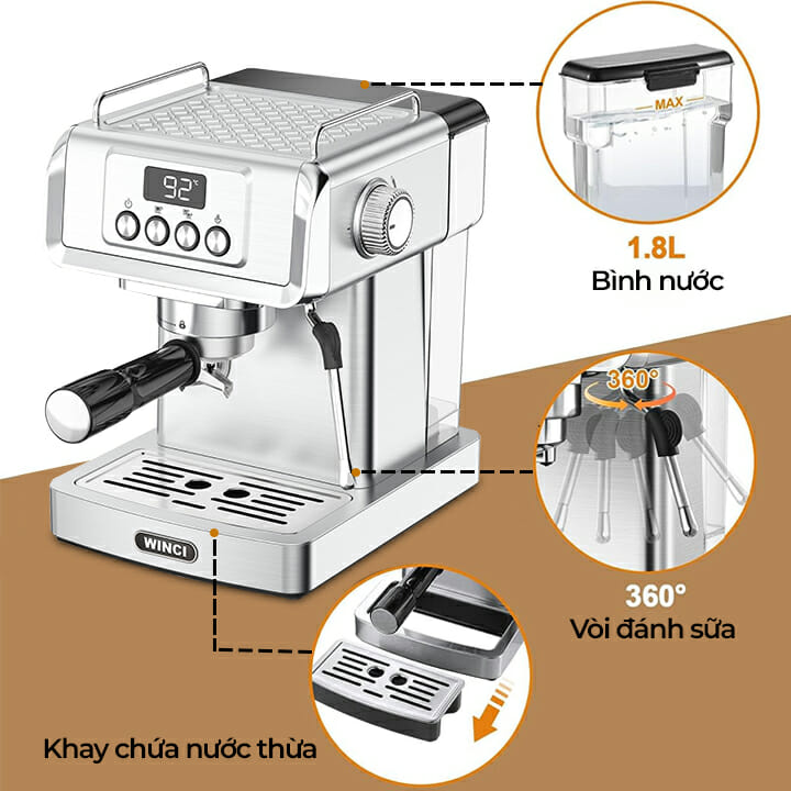 Chi tiết máy pha cà phê Winci EM4214