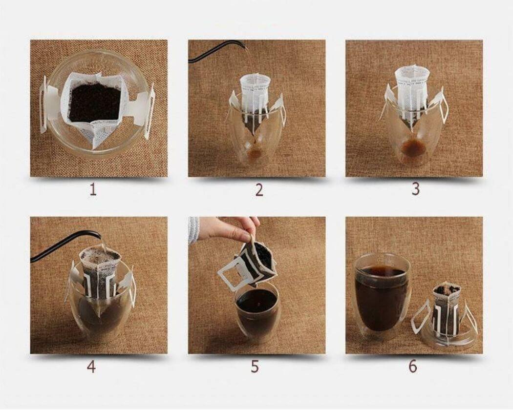 Cách pha cà phê túi lọc bằng phin