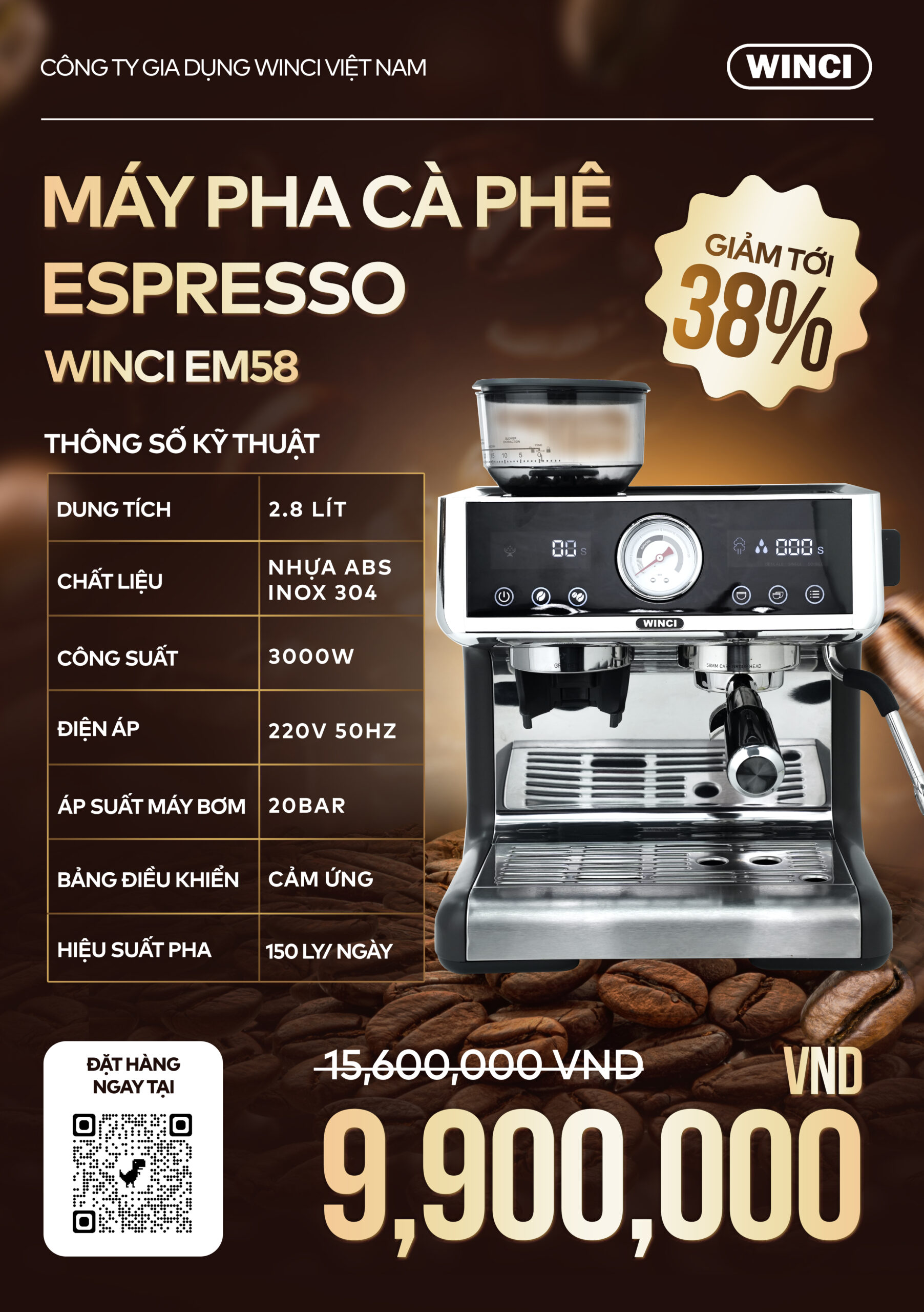 Máy pha cà phê Winci EM58