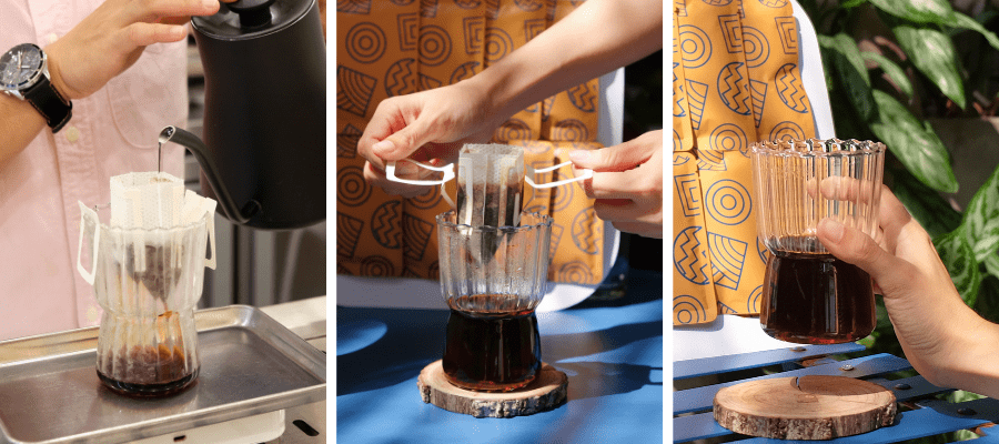 Lưu ý quy trình rót nước đúng cách pha cà phê phin giấy