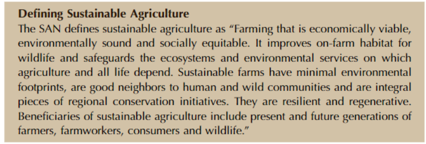 Định nghĩa nông nghiệp bền vững