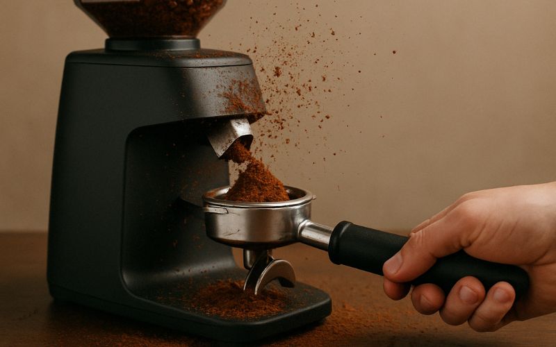 Hiện tượng bột cafe bị bay ra xung quanh có phải do máy đã bị lỗi gì hay không