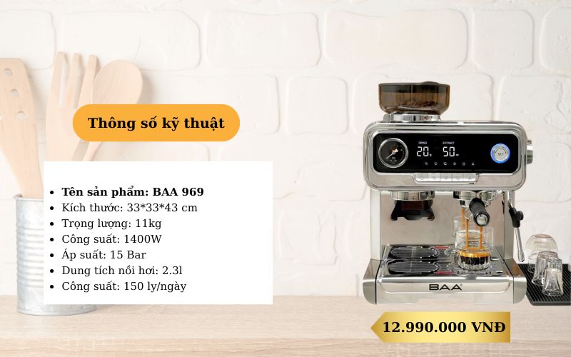 Máy pha cafe gia đình tốt BAA 969