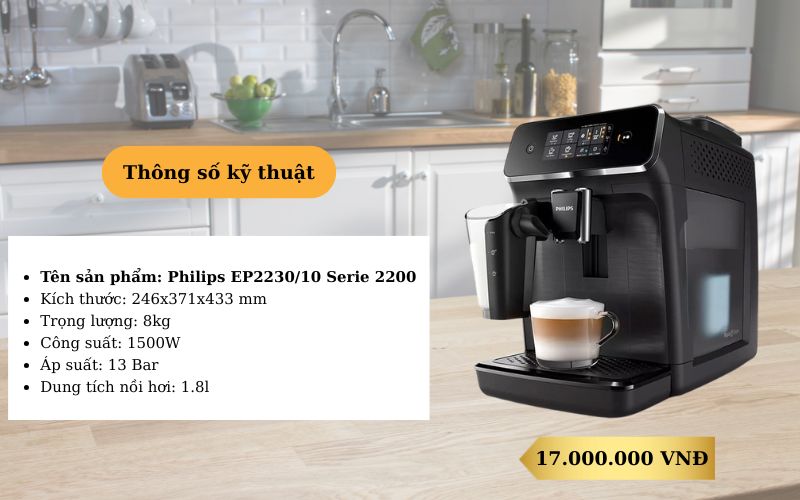 Máy pha cafe dành cho gia đình Philips EP2230/10 Serie 2200
